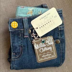 Matilda Jane Blue Jeans with Pink and Yellow Floral Embroidery